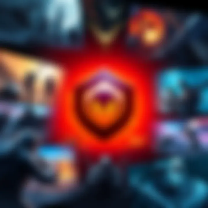 Bungie logo with game scenes Bungie logo surrounded by scenes from popular games, illustrating competition in the gaming market