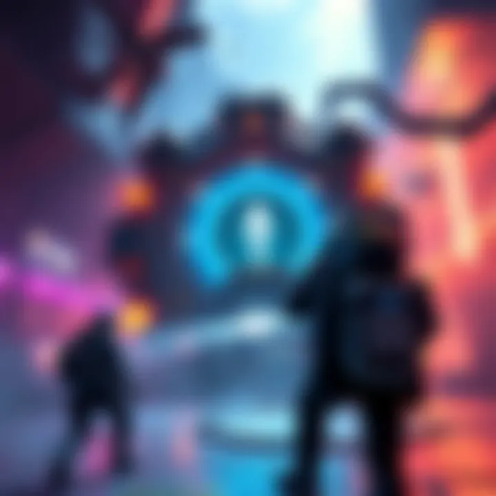 Bungie Portal Weekly Missions A dynamic scene from Bungie's game showcasing a player engaging with new weekly missions, highlighting community interaction and power boosts in a vibrant gaming environment.