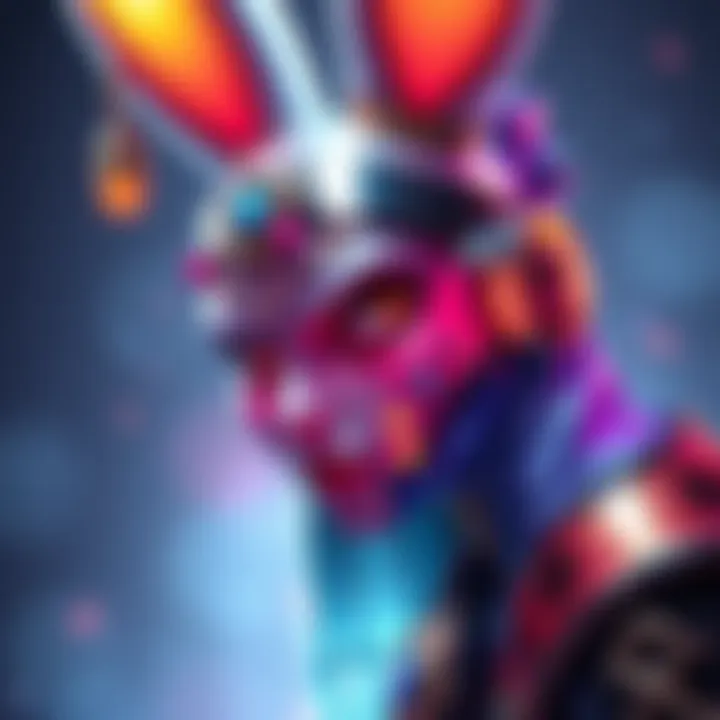 Bunny Domina Skin Reveal A colorful illustration of the Bunny Domina skin with a focus on its unique features that are causing discussion among fans