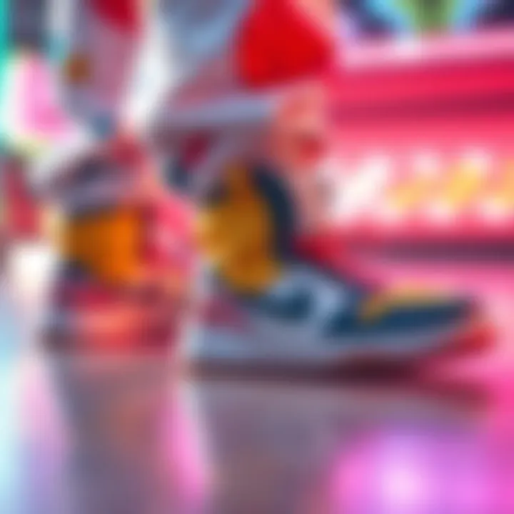 Colorful Burger Kicks sneakers styled like an iconic Onesie outfit