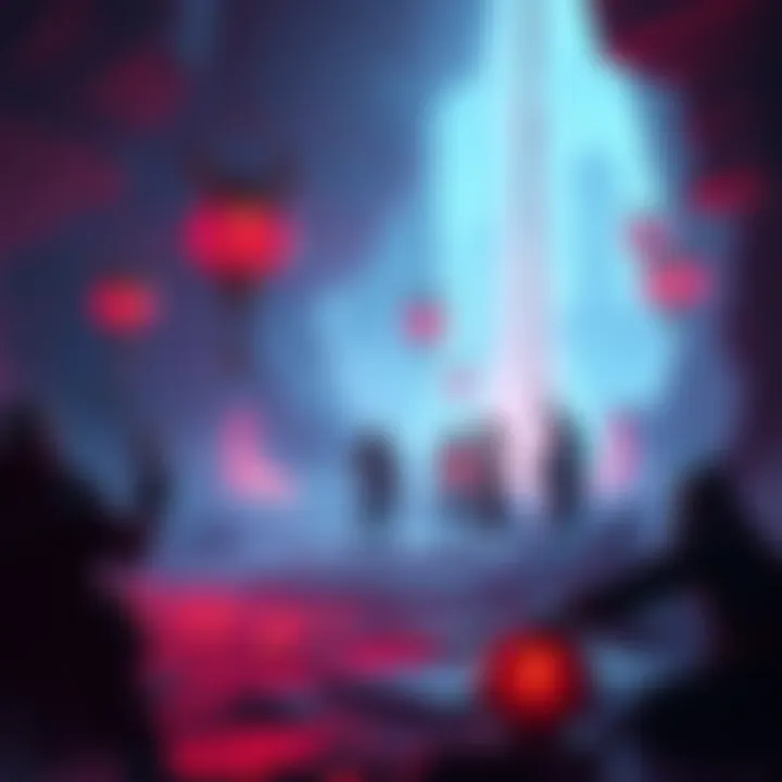 Scene from Warlord's Ruin showing Buried Bloodline with players gathering items