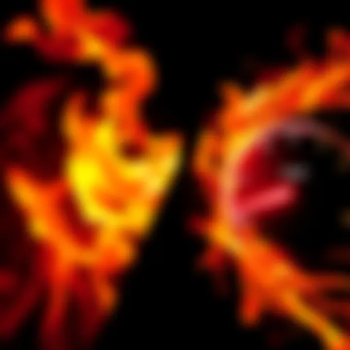 Burning vs Burst Performance A split image showing a flame on one side representing burning and a speedometer indicating high speed on the other side representing burst performance, illustrating the debate between the two concept...