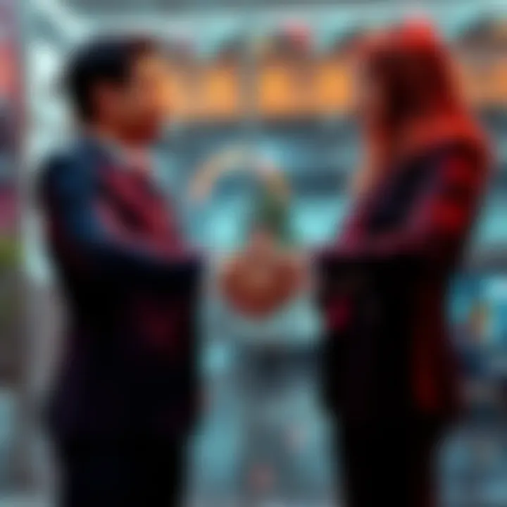 Two business people shaking hands to signify a positive agreement during discussions about a partnership between Vendetta and Domina.