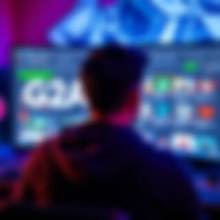 A person looking at a computer screen with gaming accounts on G2A, contemplating a purchase.