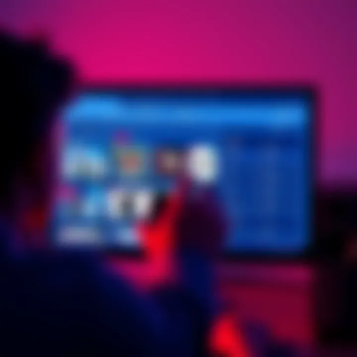 A person looking at a computer screen with various game codes listed for sale on a third-party website