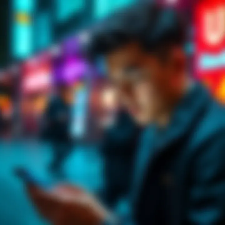 A person looking at a smartphone while accessing UniPin to purchase UC for BGMI.