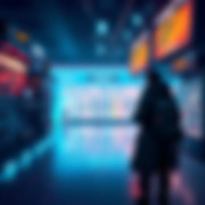 A player character stands in front of a vendor with various weapons on display, considering what to purchase based on their level.