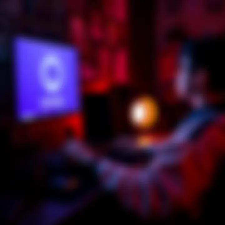 A person sitting at a desk, looking at a computer screen with the Discord logo, trying to bypass verification