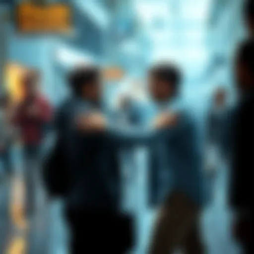 A bystander steps in as a man publicly disrespects his girlfriend, creating a tense scene in a public space.