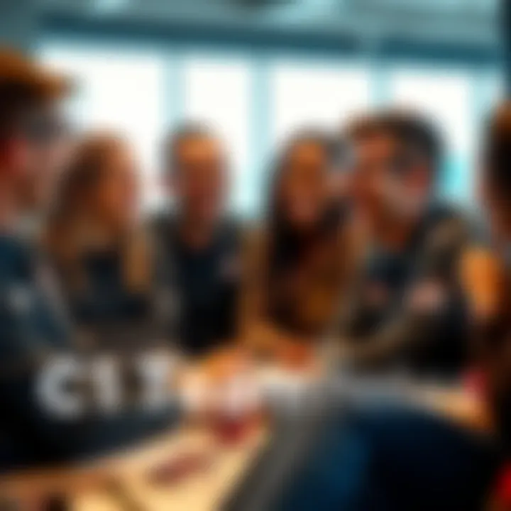 A group of C1 teammates sharing a funny moment, laughing and enjoying each other's company in a casual setting.