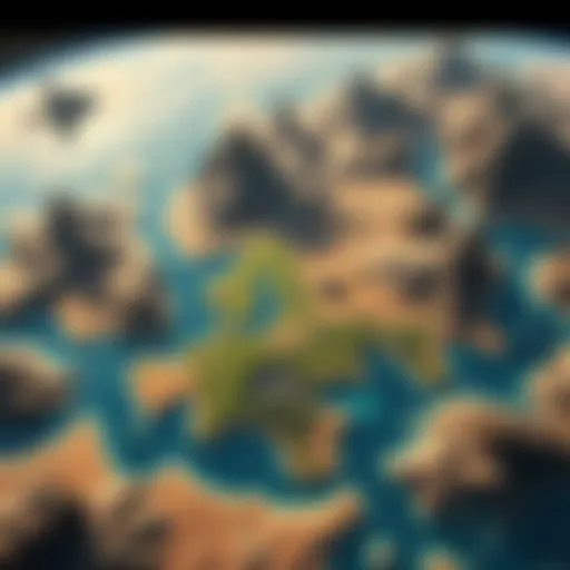 A fantasy map showing Altheya and potential new environments for the C4 campaign.
