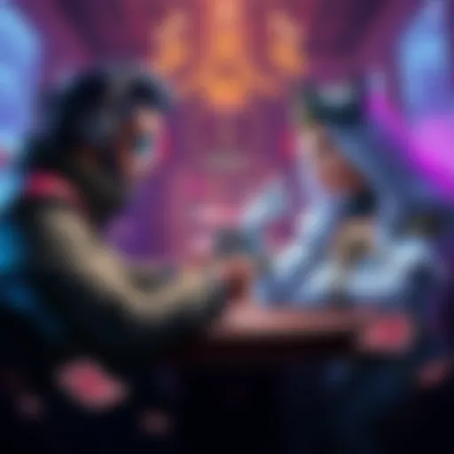 Cable and White Queen in Gameplay Cable and White Queen characters engaged in a card game, showcasing their unique abilities and strategies.