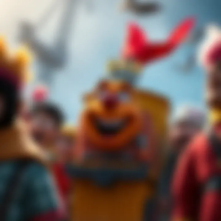 Caboose stands out among other characters, showing joy and attracting admiration while others are shown in the background looking less favorable.