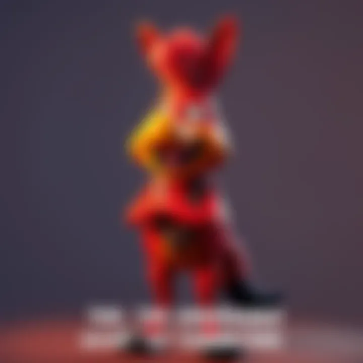 Caboose stands laughing with a playful expression, showcasing his quirky personality and humor.