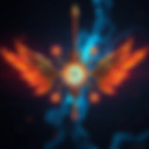 A digital illustration of the Eye of Providence exotic weapon with intricate designs, surrounded by dynamic energy effects, ready for action.
