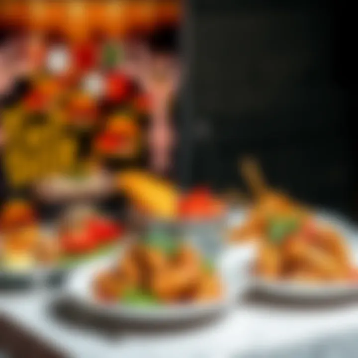 A vibrant display of various flavorful dishes from Caelid, showcasing fresh ingredients and enticing presentation.