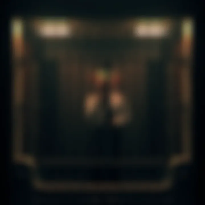 Character speaking in German inside a dimly lit cage from the game A Machine for Pigs.