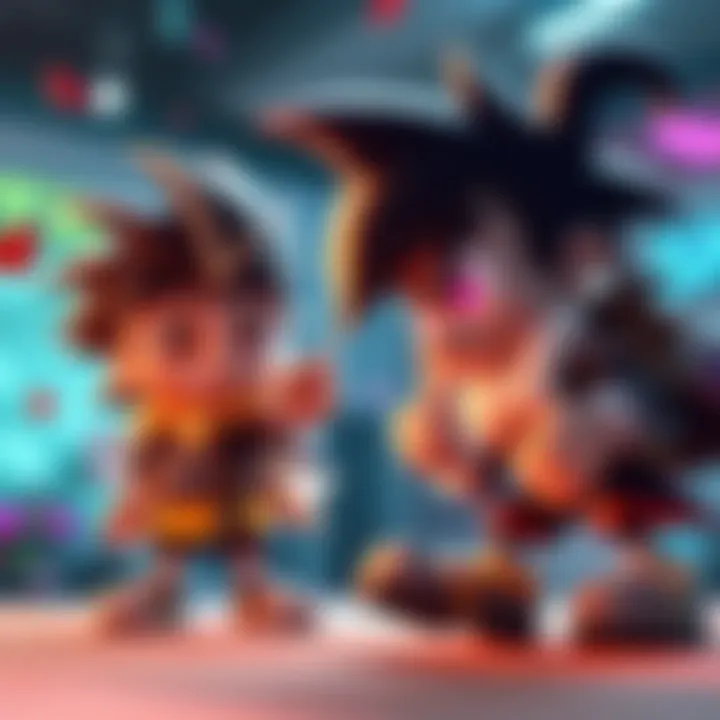 A gaming scene showing Calamity, a character with an expressive face, reacting with jealousy as another character achieves a goal. Colorful graphics and playful physics effects surround them, indicati...