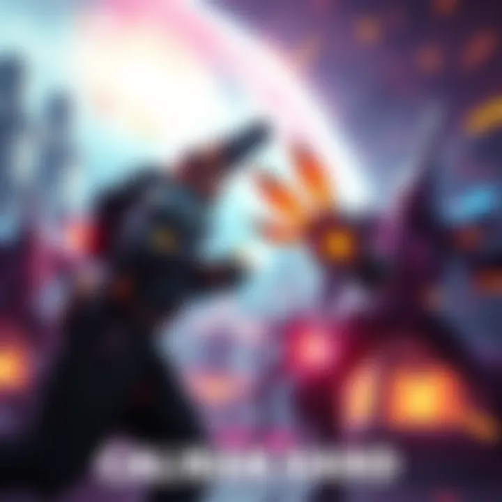 A solar hunter character equipped with Caliban Hand exotics, battling against tough enemies in a vibrant game environment.