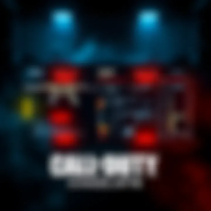 Graphic showing Call Of Duty logo with a loadout screen featuring weapons and gear, highlighting the change in advertisement policy