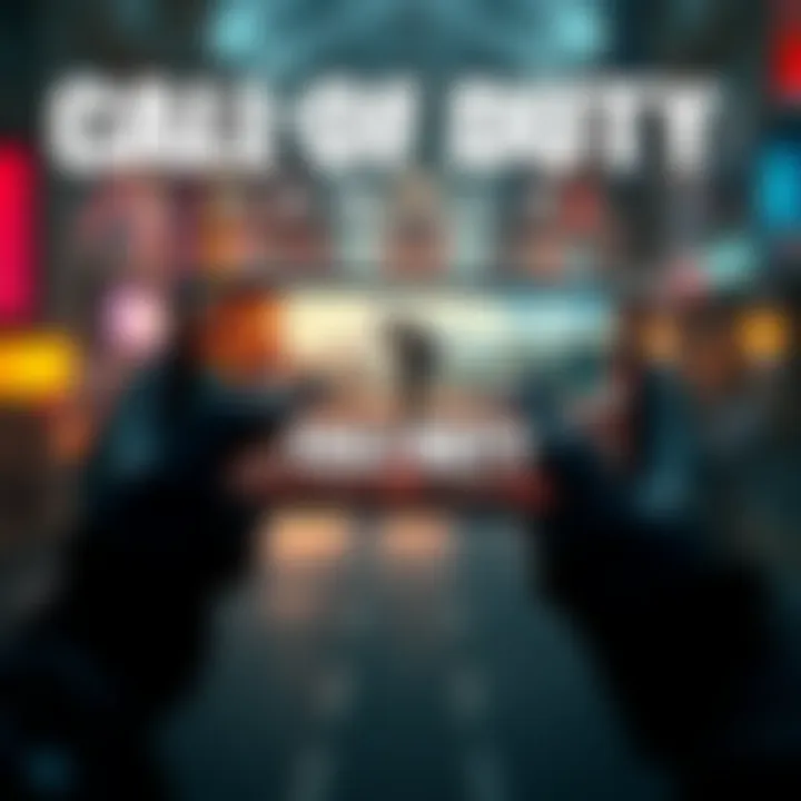 A smartphone displaying two different versions of Call of Duty Mobile side by side, showing regional differences in the game's interface.