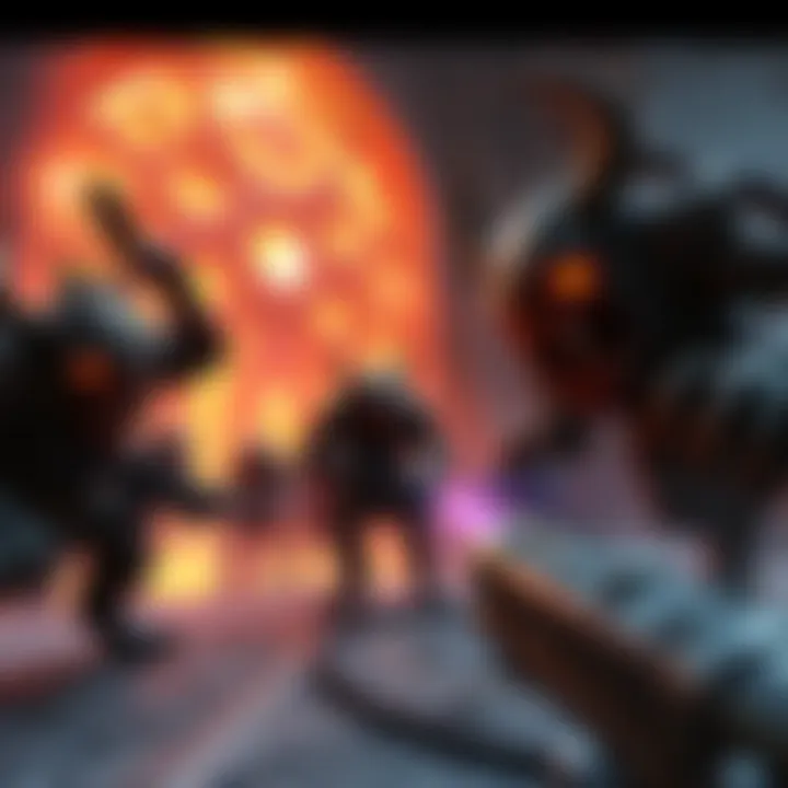 A scene from the Call of the Void trailer showing detailed graphics of Strogg creatures and Shub-Niggurath's minions in an intense battle.