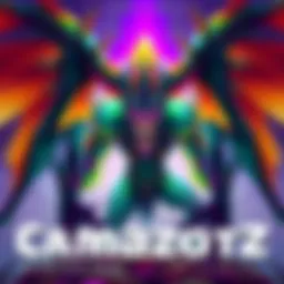 Camazotz Character Design An illustration of Camazotz showcasing striking visual design, vivid colors, and unique animations, representing a character from the A-Z God Design Community Tier List.
