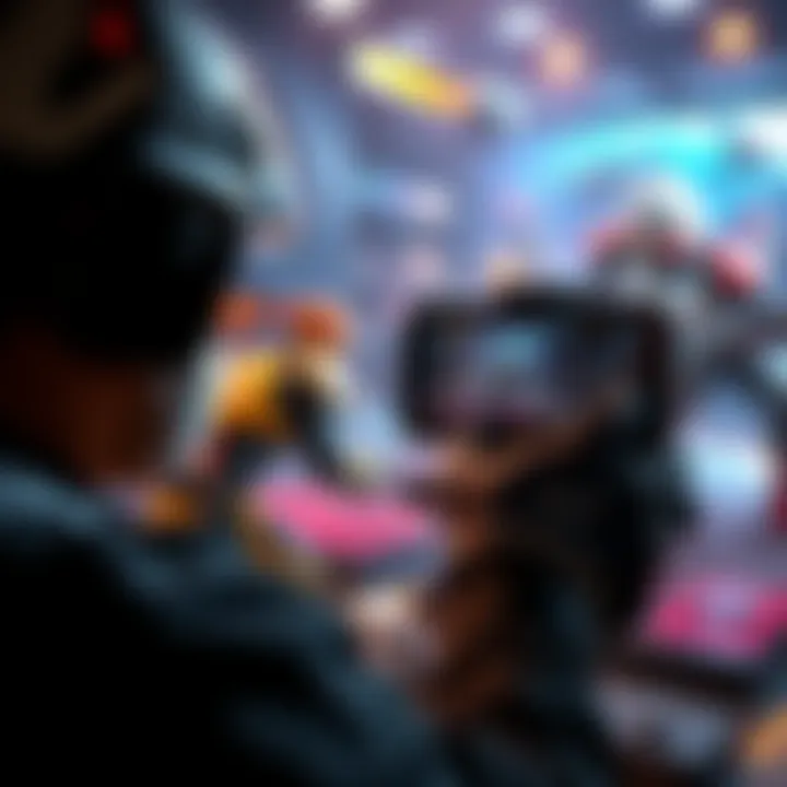 A player adjusting camera settings during a game fight, focused on their characters and action on screen.