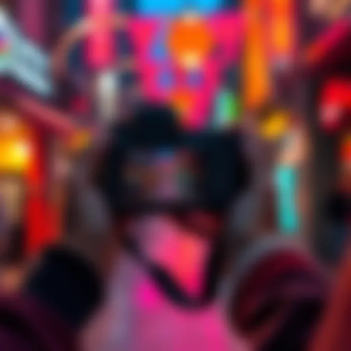 Camera Capturing Scene A photographer taking a picture of a vibrant urban scene, showcasing unique perspectives in photography.