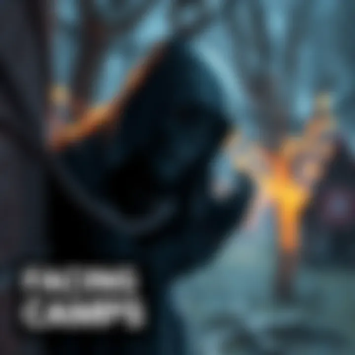 A cloaked wraith hiding near a hook, ready to ambush players in a game match.