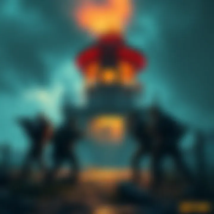 A group of players camping at the tower in prison in KF3, preparing for a zed attack with weapons ready.