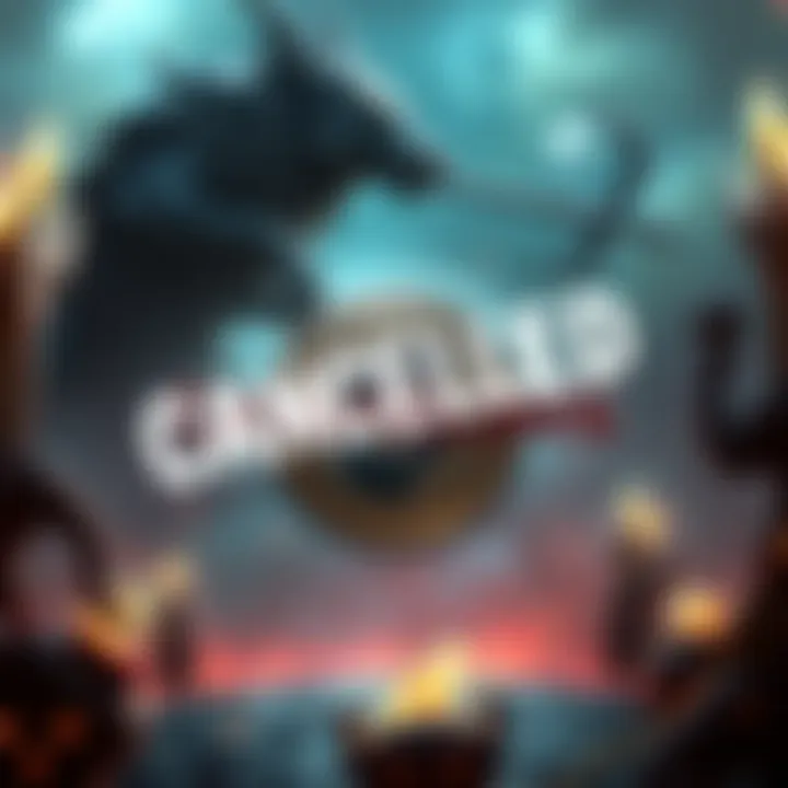 Announcement graphic showing Dungeons & Dragons logo and cancellation notice with dramatic background