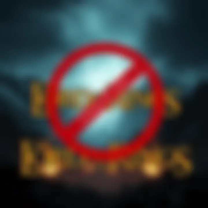 A graphic showing the Lord of the Rings logo with a red cancel symbol over it.