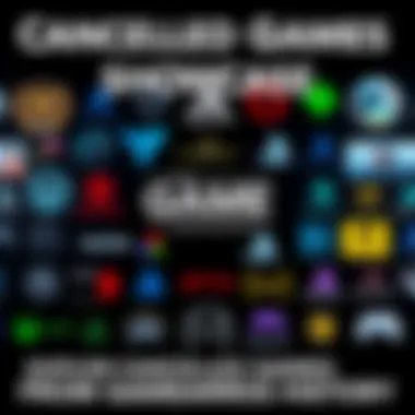 A collection of game logos and artwork from various canceled games presented at The Game Awards on a dark background.