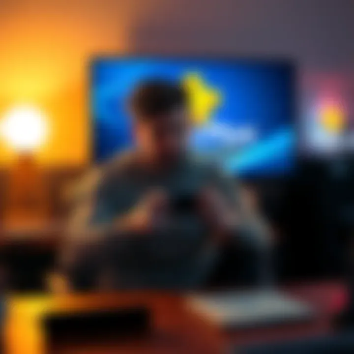 Cancelled PS Plus Premium Subscription A gamer sitting at their desk looking frustrated while holding a controller, with a PS Plus logo displayed on the screen behind them.