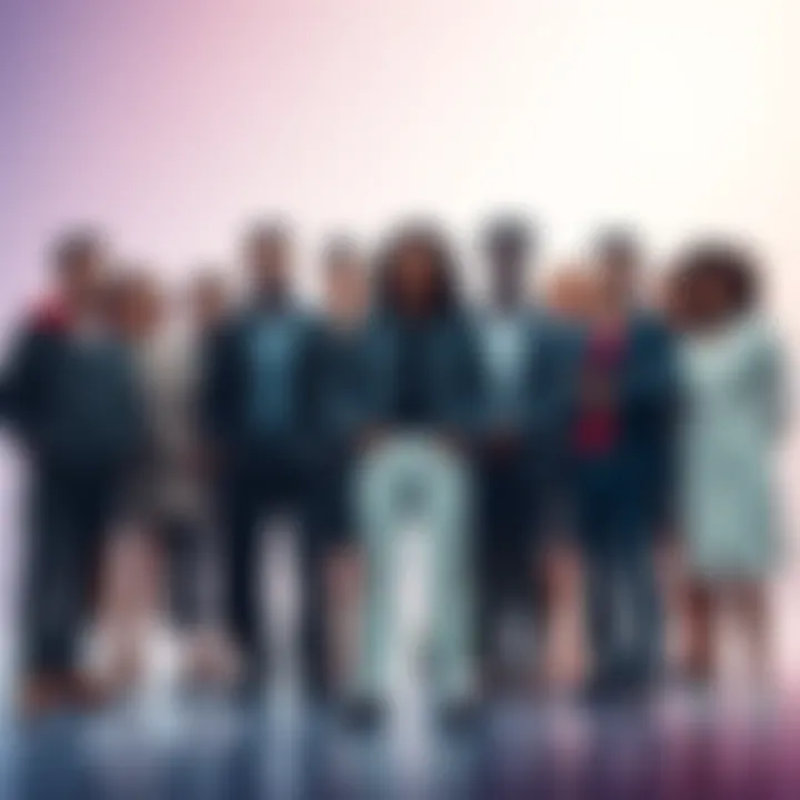 Candidates for Prime Release A group of diverse candidates standing together, each representing different skills and backgrounds for an upcoming prime release.