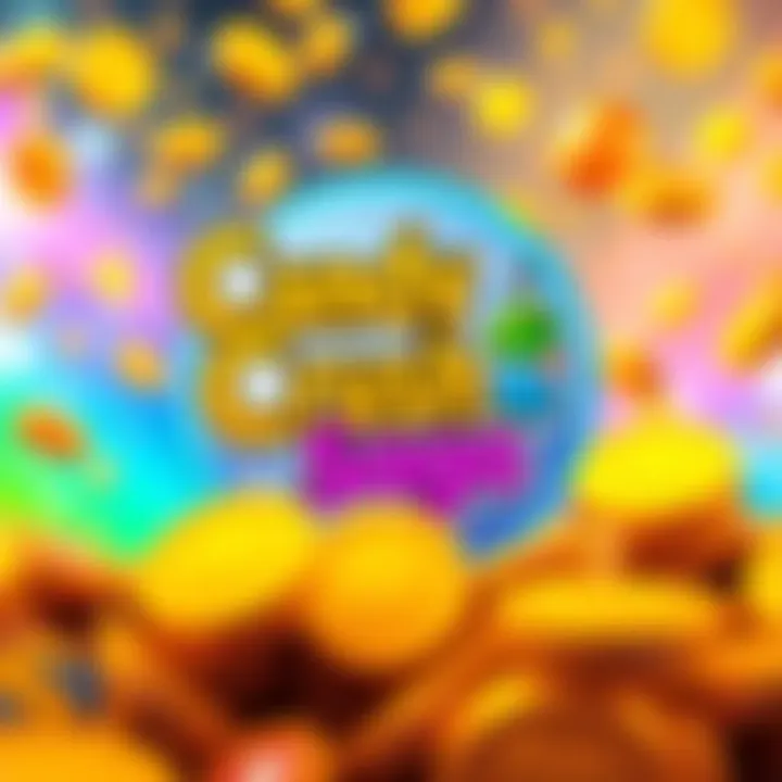 Candy Crush Saga Success A colorful illustration showing Candy Crush Saga logo with gold coins, signifying revenue growth in mobile gaming compared to HoYoverse.