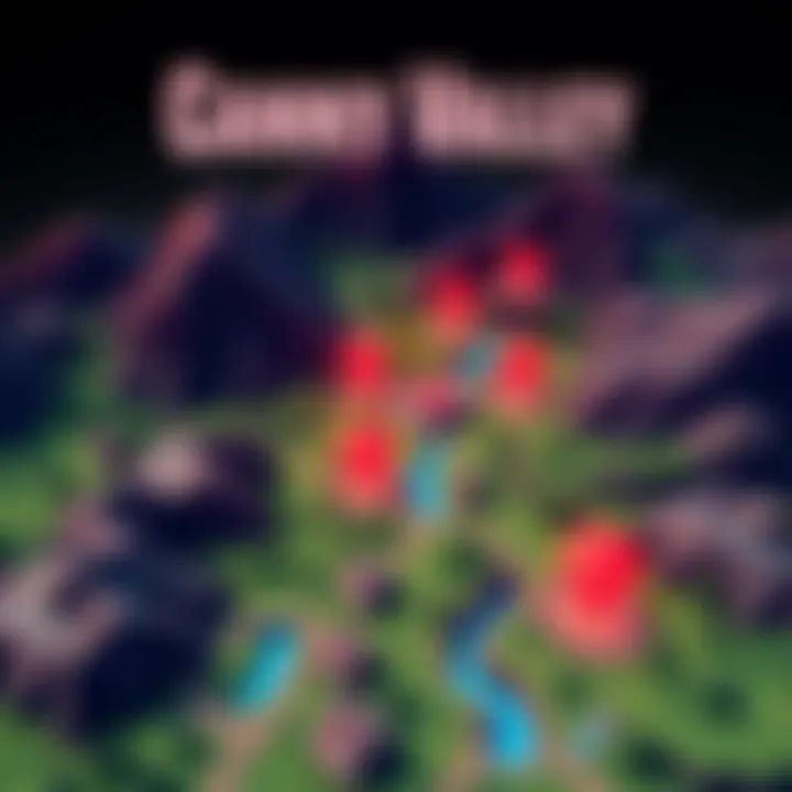 A detailed map of Canny Valley showing husk spawn points and paths for 2025 gameplay.