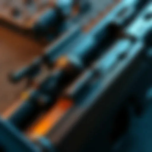 Close-up of worn Canto and Dolabra guns showing signs of excessive wear