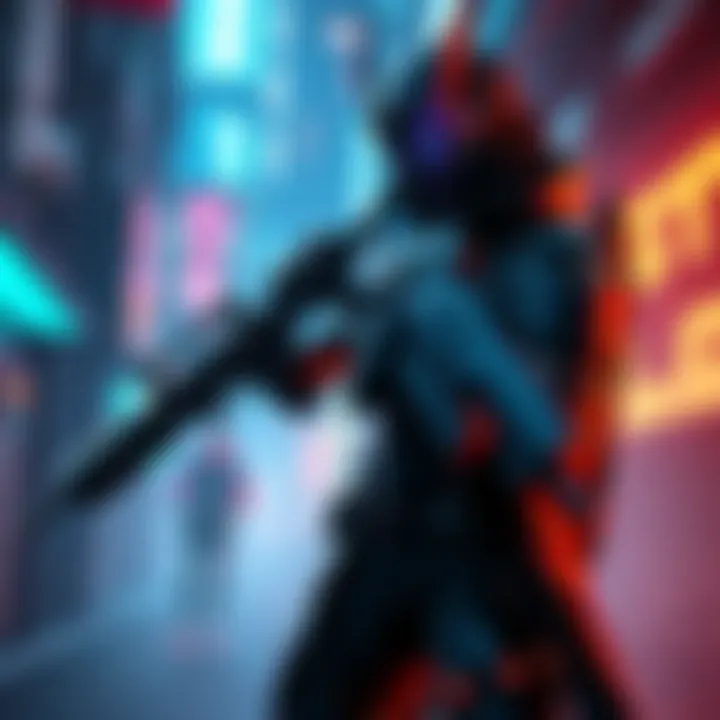 A futuristic blackwall netrunner character showcasing the Canto and Erebus weapons in a Cyberpunk setting