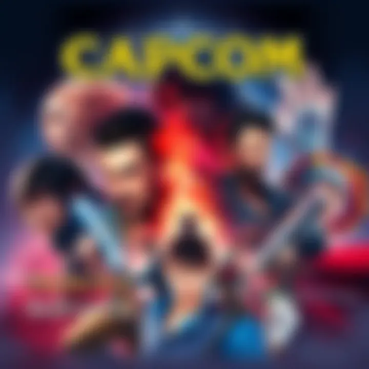A collage of Capcom's new game titles including Onimusha and Dragon's Dogma 2: Dark Arisen, featuring characters and iconic elements from each game.