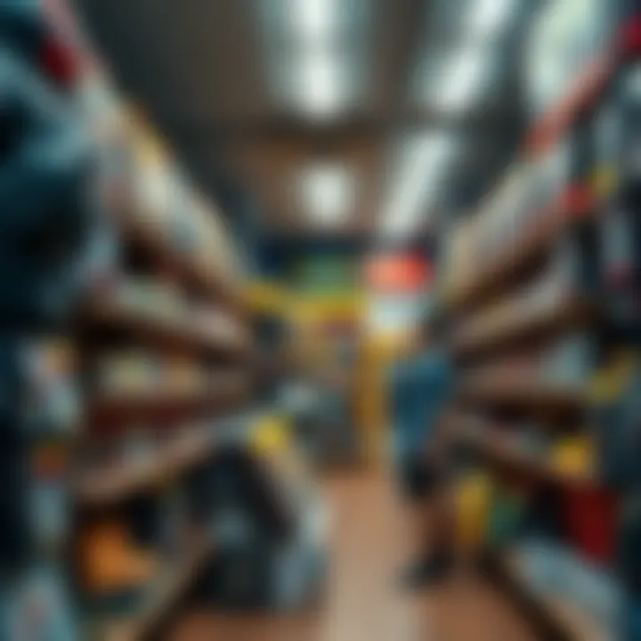 Shelves filled with Monster Hunter merchandise in a Capcom store with few Resident Evil items