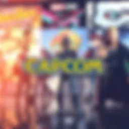 An image showing Capcom's logo with popular game titles in the background, reflecting a focus on upcoming DLC and game developments.