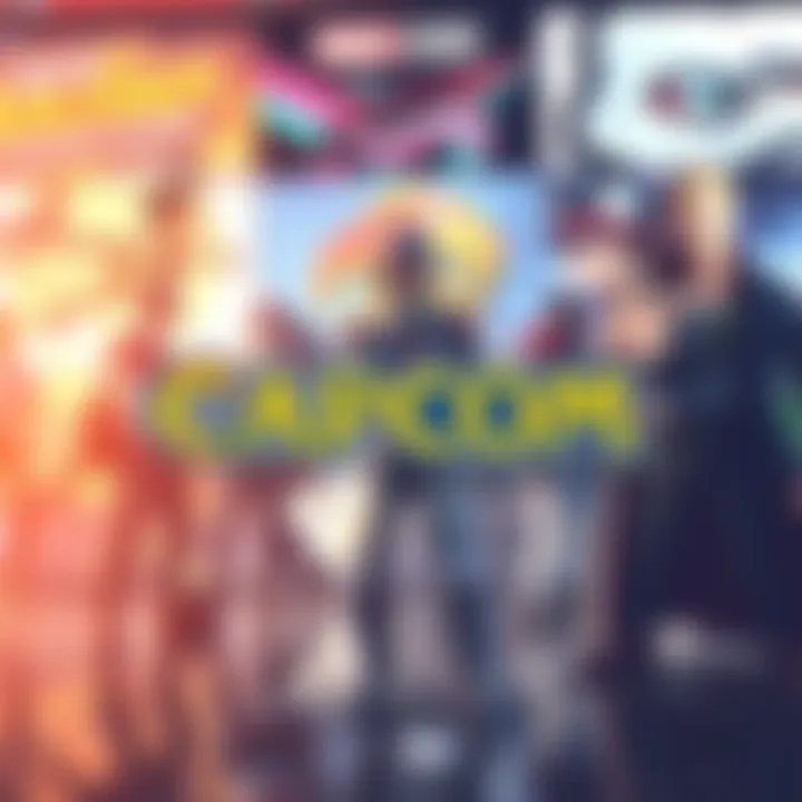 An image showing Capcom's logo with popular game titles in the background, reflecting a focus on upcoming DLC and game developments.