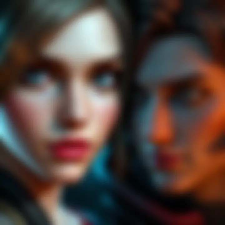 Close-up view of Grace and Leon's detailed face models, showcasing their realistic expressions and features
