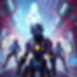 A vibrant scene from the game Pragmata featuring its main character in a futuristic environment.