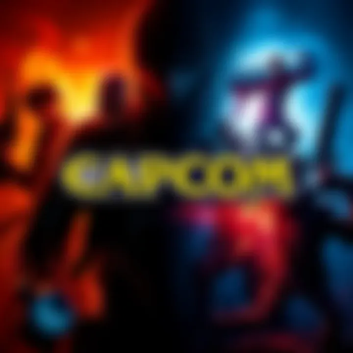 Capcom logo alongside graphics from the Resident Evil 4 remake, illustrating the game's theme and style.