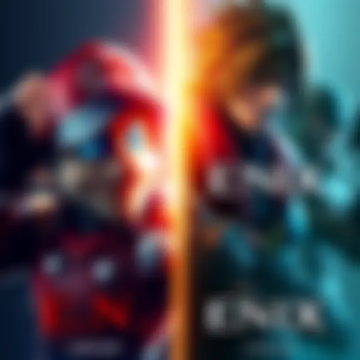 A side-by-side graphic showing Capcom's successful game characters and Square Enix's icons, highlighting their contrasting performance in gaming.