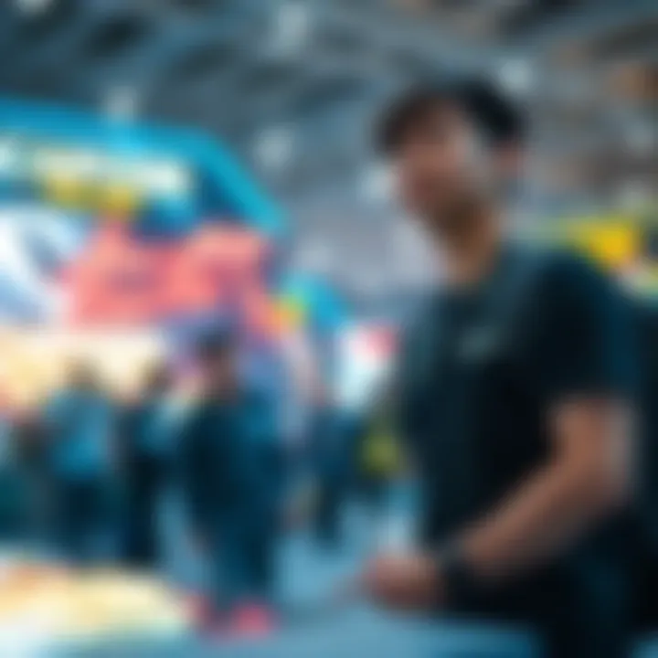 A staff member at the Capcom booth during Thailand Game Show 2025, engaged with visitors and promoting Resident Evil.