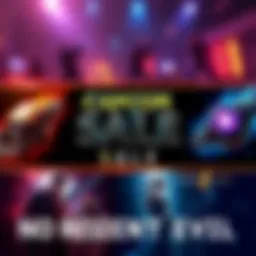 Banner showcasing Capcom's Steam sale, highlighting various game titles but no Resident Evil discounts
